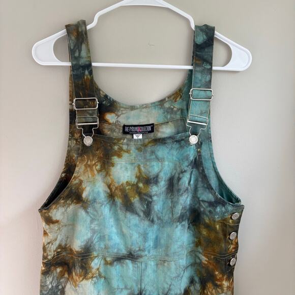 The Pyramid Collection Tie Dyed Overalls Cotton Boho Hippie Festival Artsy Sz S - Picture 2 of 11